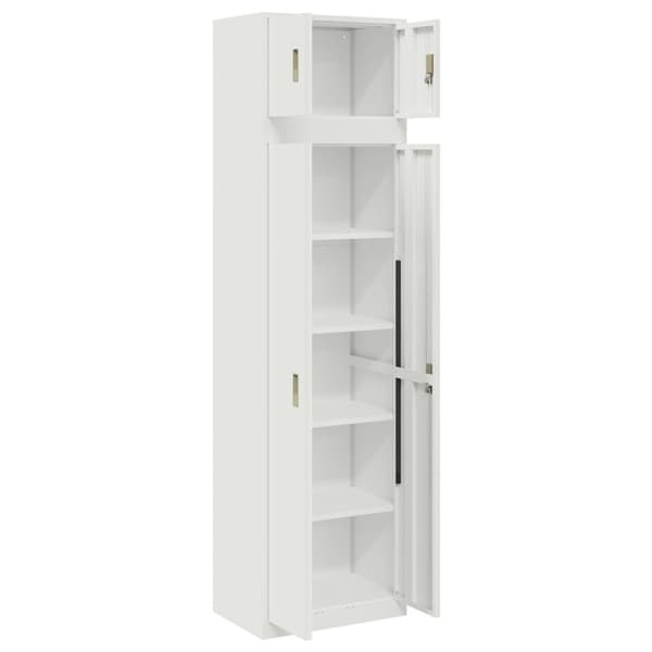 Förvaringsskåp 2 st Vit 60 x 40 x 220 cm Stål Låsbar