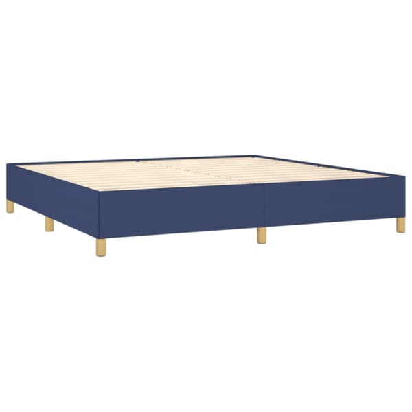 Ramsäng med madrass blå 200x200 cm tyg