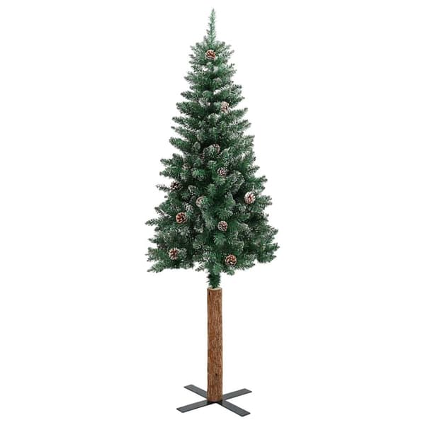 Smal julgran Grön 180 cm PVC och solid furu