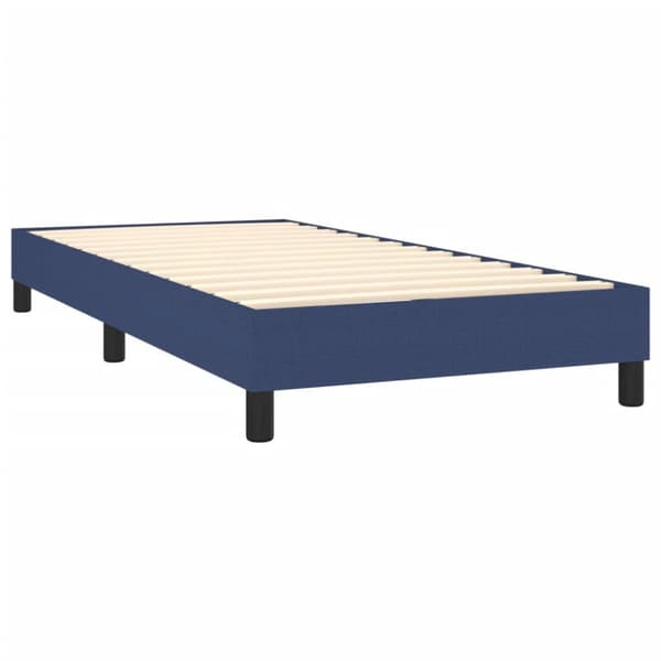 Ramsäng med madrass blå 80x200 cm tyg