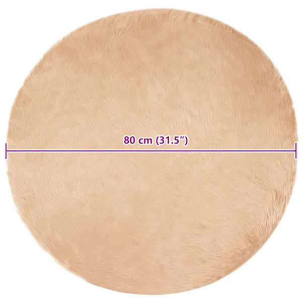 Fuskfäll matta TAFALLA Beige Ø 80 cm Polyester