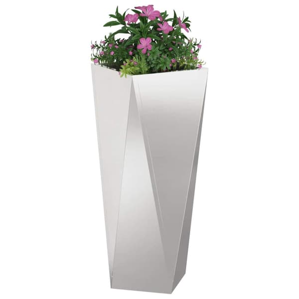 Planteringskärl Silver 30 x 30 x 75 cm Rostfritt stål
