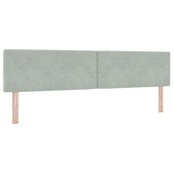 Kontinentalsäng med madrass Ljusgrå 200 x 200 cm Sammet