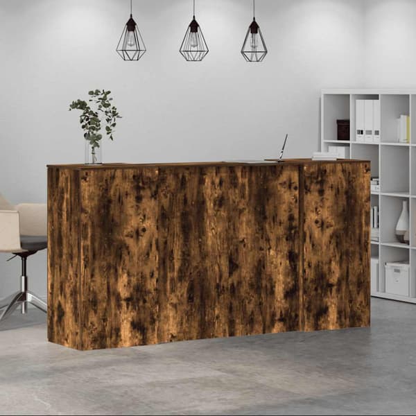 Receptionsdisk rökfärgad ek 200x50x103,5 cm konstruerat trä