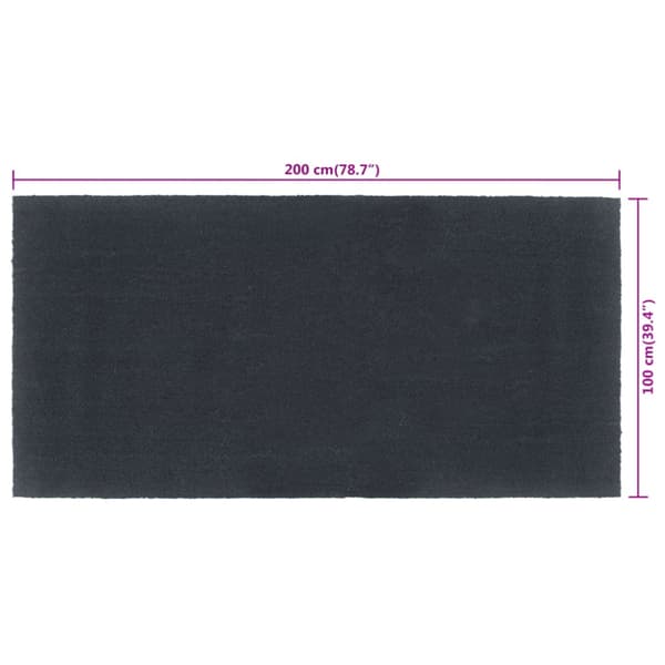 Dörrmatta mörkgrå 100x200 cm tuftad kokos