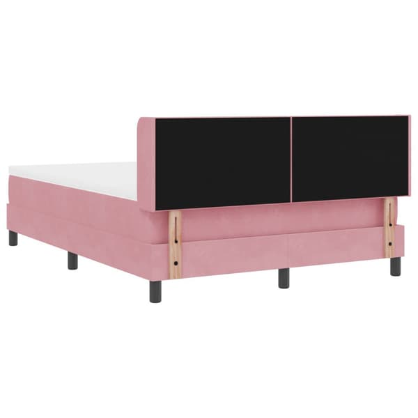Bäddfjäder med huvudgavel Rosa 200 x 160 cm Sammet