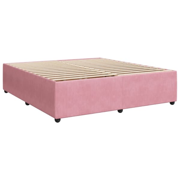 Ramsäng med madrass rosa 200x200 cm sammet