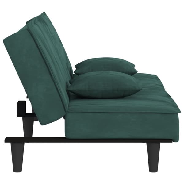 Bäddsoffa mörkgrön sammet