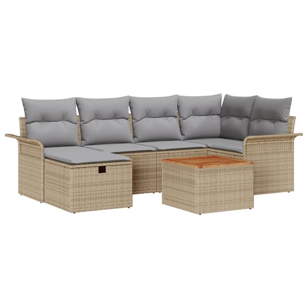 Trädgårdsoffset 7 st Beige konstrotting