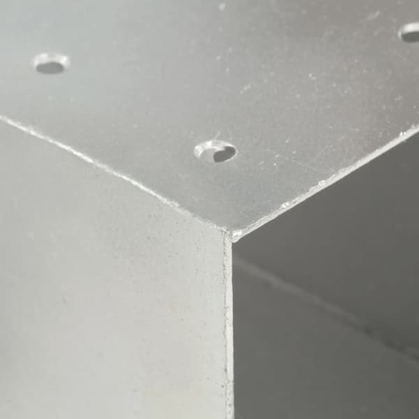 Stolpbeslag X-form galvaniserad metall 81x81 mm