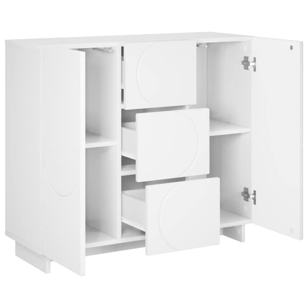Sideboard Vit högglans 85.5 x 31 x 75 cm Konstruerat trä