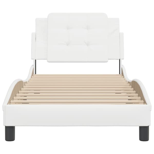 Bed Frame without Mattress "Zadar" White 90x200 cm Faux Leather