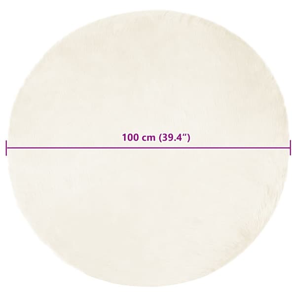 Fuskfäll matta TAFALLA Vit Ø 100 cm Polyester