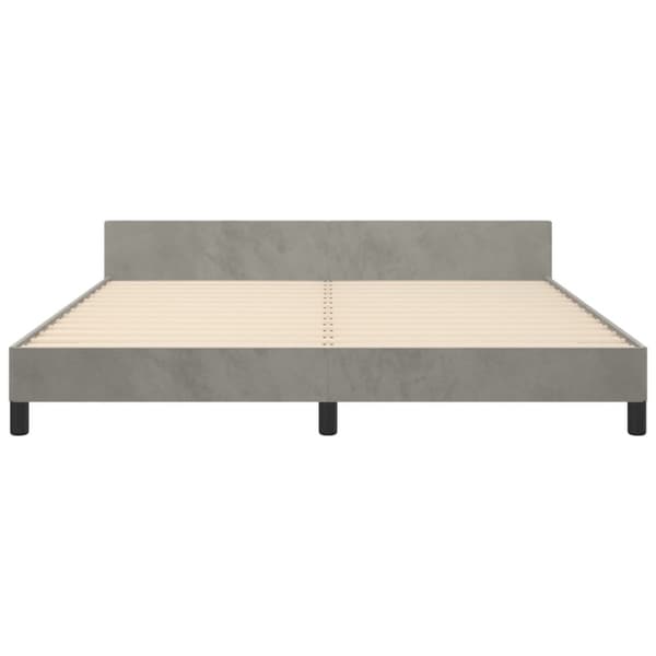Sängram utan madrass ljusgrå 160x200 cm sammet