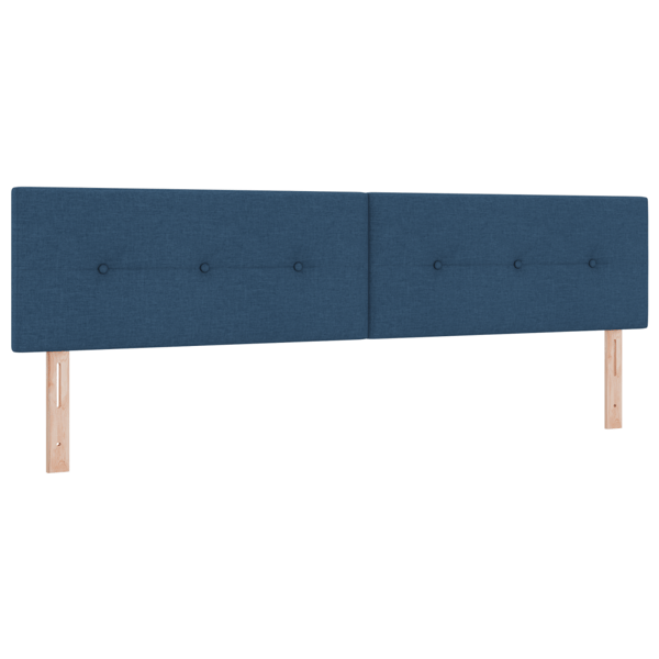 Bäddfjäder med LED-ljusslingor Blå 200 x 200 cm tyg