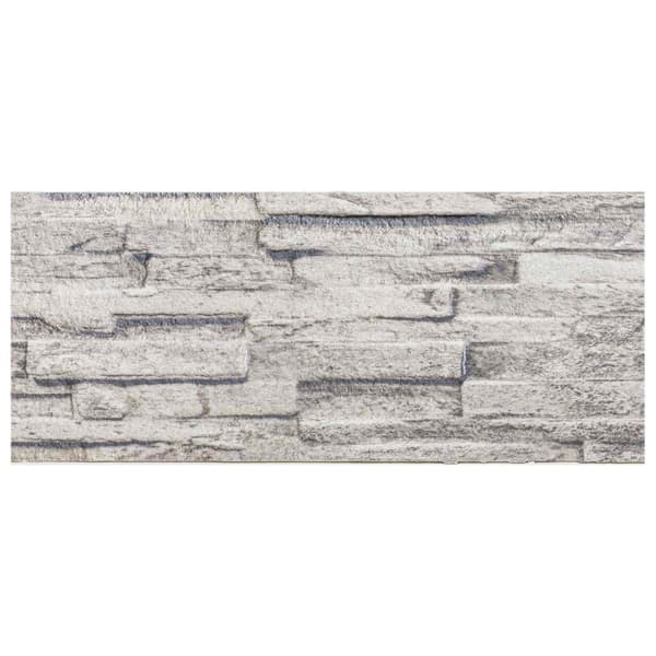 Väggpaneler 10 st 100 x 25 cm Ljusgrå EPS Skum