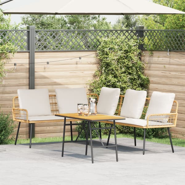 Trädgårdsoffset 2 pcs Beige konstrotting