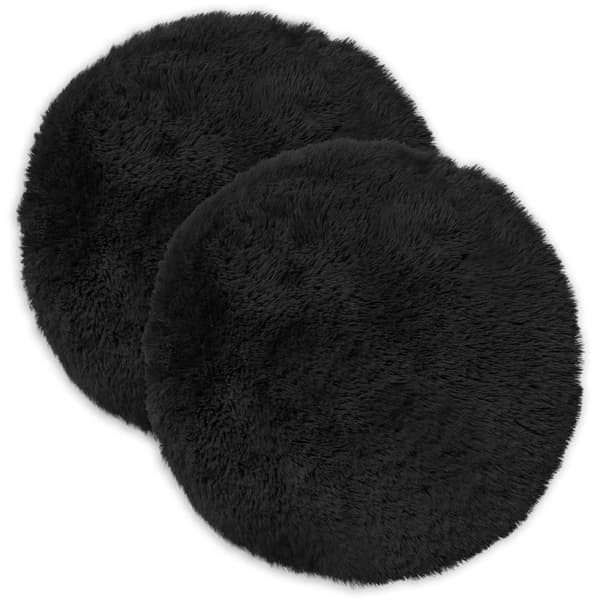 Kuddöverdrag 2 st HEERLEN Svart Ø 30 cm PV Fleece