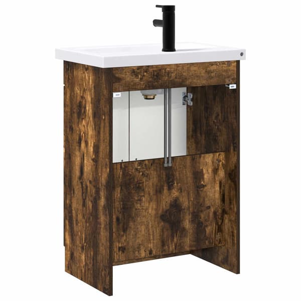 Badrumsmöbelset Rökt ek 78,5 x 37,5 x 81 cm Konstruerat trä