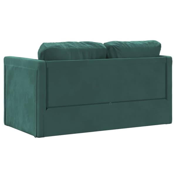 Golvbäddsoffa 2-i-1 mörkgrön 122x204x55 cm sammet