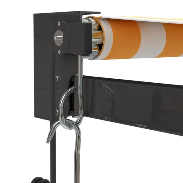 Automatisk infällbar markis gul och vit 4x3 m