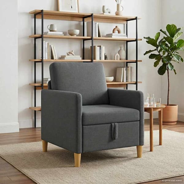 Soffa med förvaring Mörkgrå 72 x 78 x 87 cm Polyester