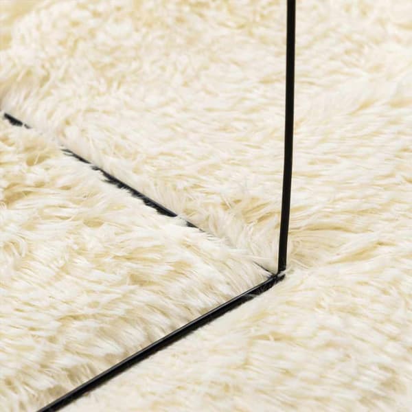 Ryamatta med lång lugg NAVARRA gräddvit 60x100 cm polyester