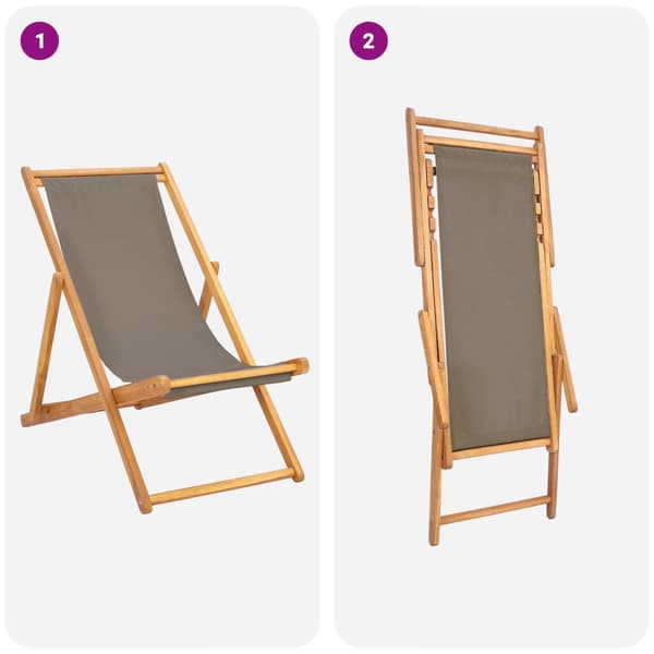 Strandstol Taupe Massivt teakträ