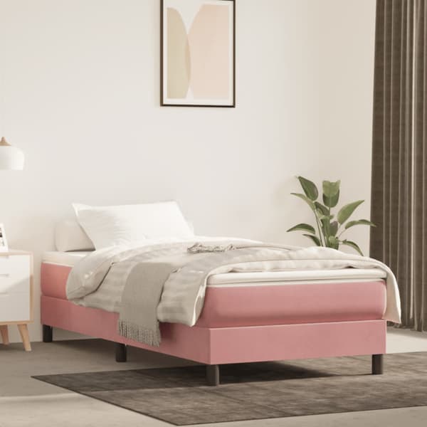 Pocketresårmadrass medium rosa 100x200x20 cm sammet