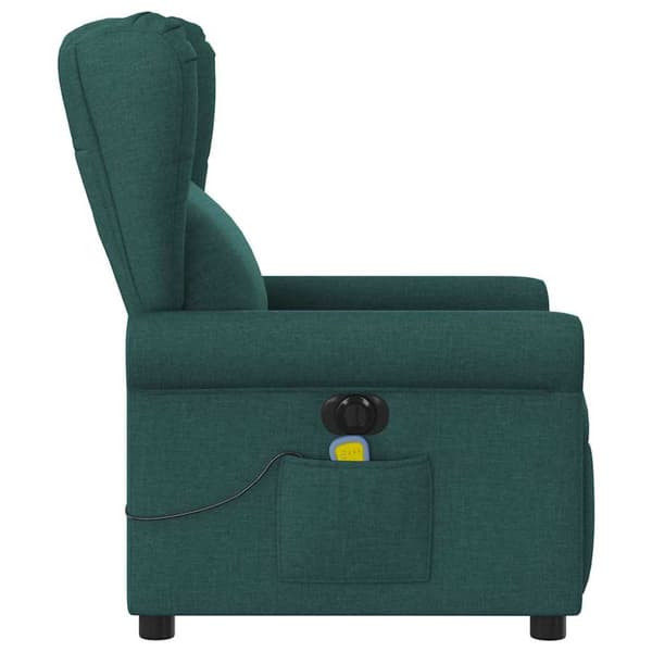 Elektrisk massagefåtölj mörkgrön tyg