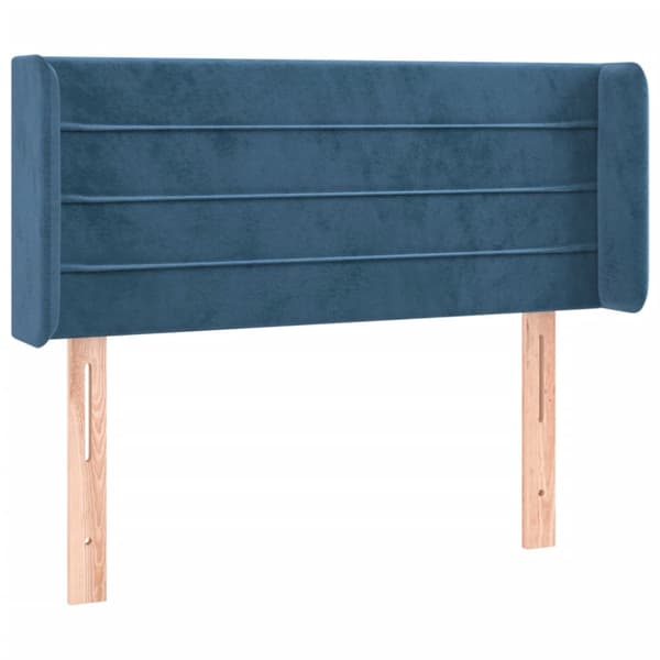 Sänggavel LED mörkblå 83x16x78/88 cm sammet