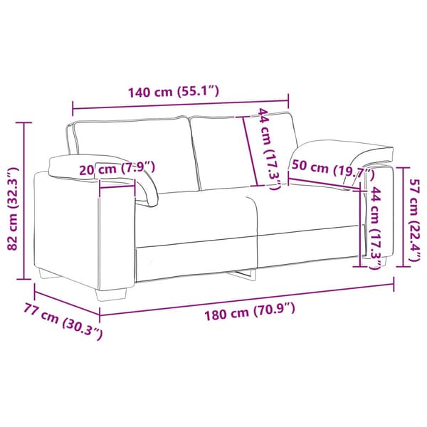 Tvåsitssoffa Brun 180 cm tyg