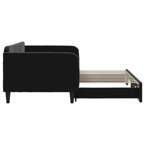 Dagbädd utdragbar svart 90x190 cm sammet