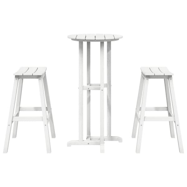 Trädgårds Bar Set 3 pcs Vit HDPE