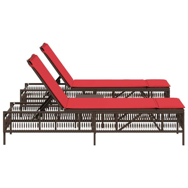 Solstolar 2 st med bord brun konstrotting