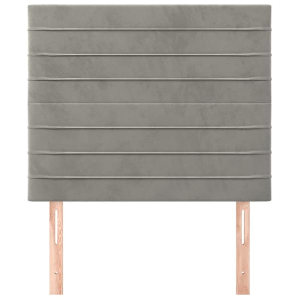 Sänggavel ljusgrå 90x5x118/128 cm sammet