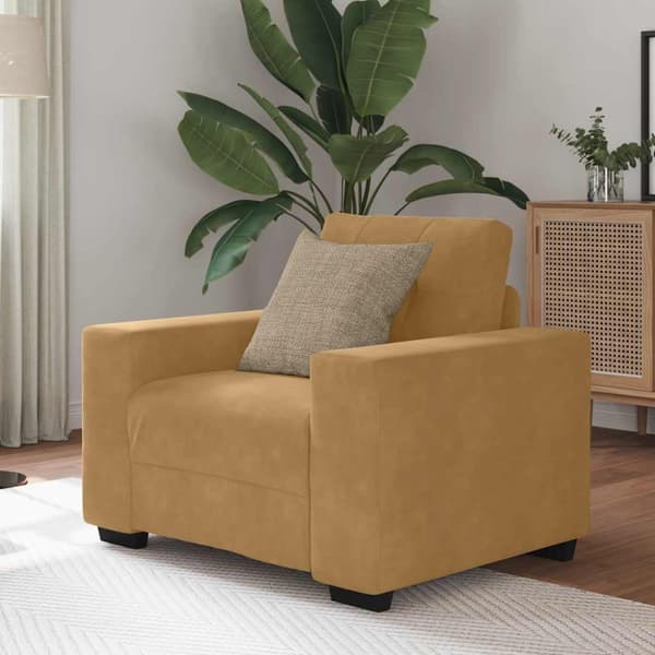 Soffstol brun 100x78x80 cm sammet