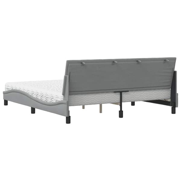 Bed with Mattress "Hanko" Light Grey 180x200 cm Fabric