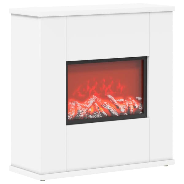 Elektrisk eldstad Vit 47 x 18 x 48 cm Konstruerat trä