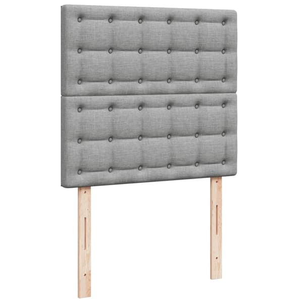 Ramsäng med madrass ljusgrå 100x200 cm tyg
