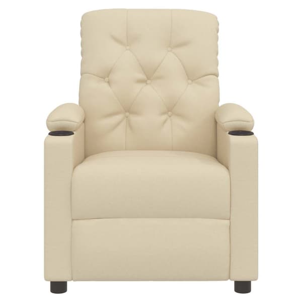 Reclinerfåtölj gräddvit tyg