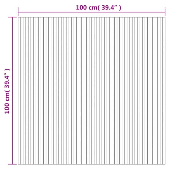 Matta rektangulär brun 100x100 cm bambu