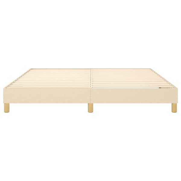 Boxspring-sängram gräddvit 180x200 cm tyg