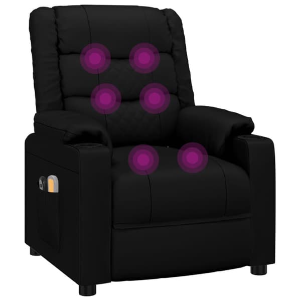 Elektrisk massagefåtölj svart konstläder
