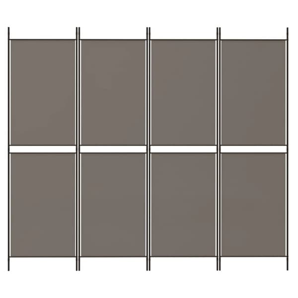 Rumsavdelare 4 paneler antracit 200x200 cm tyg