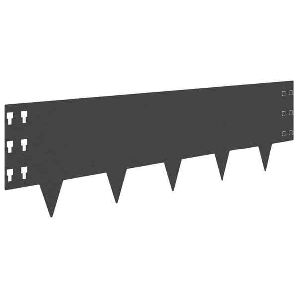 Kant för gräsmatta 10 pcs 100 x 30 cm Stål Svart