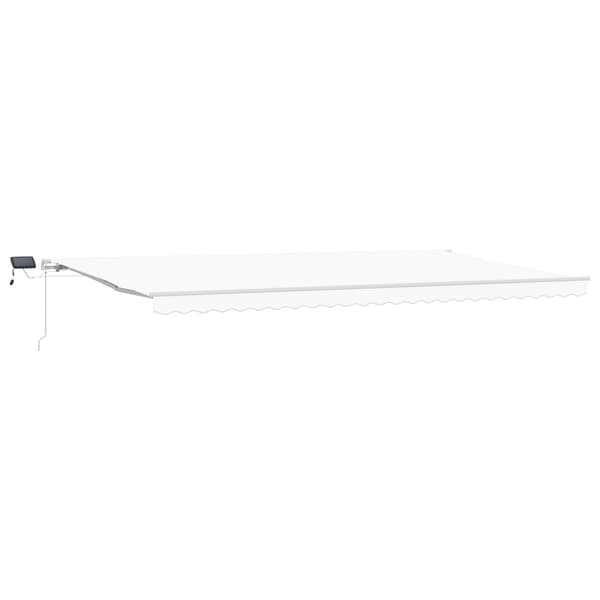Utfällbar markis Vit 600 × 300 cm Tyger och Stål