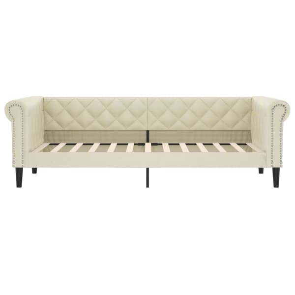 Dagbädd med madrass gräddvit 90x200 cm konstläder