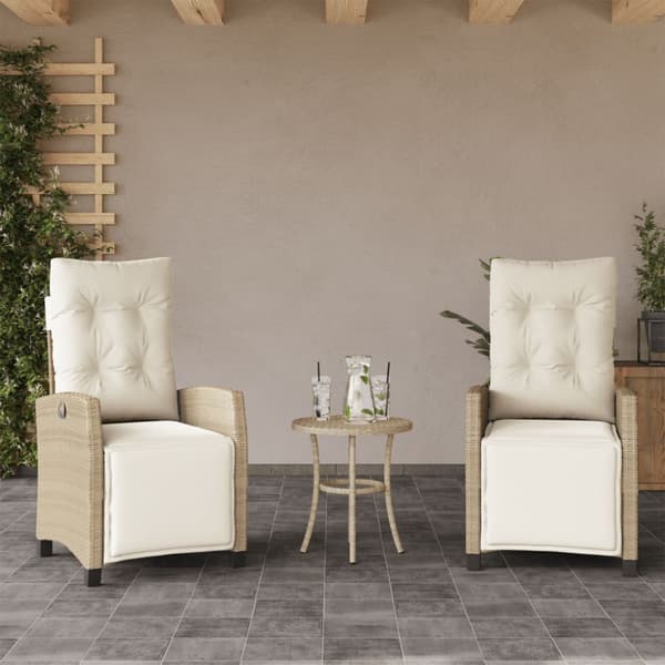 Bistrogrupp med dynor 3 delar beige konstrotting