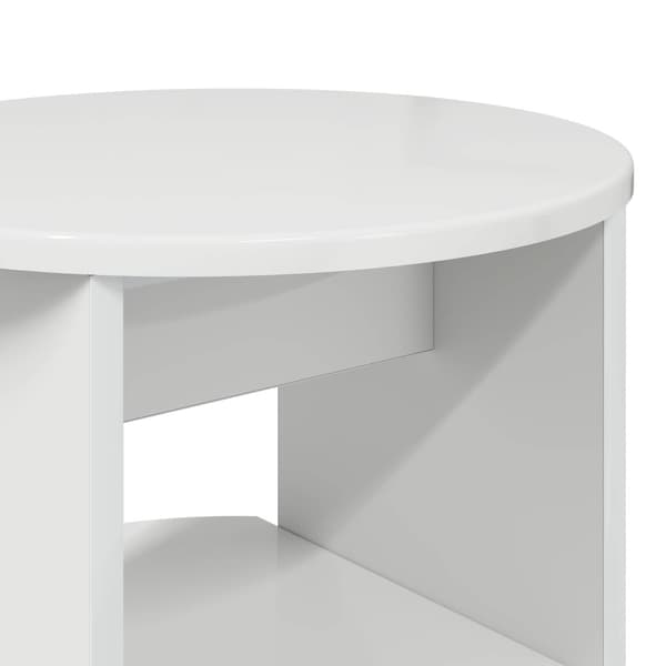 Sidokabinett 2 pcs Högblank Vit Ø40 x 50 cm Konstruerat trä